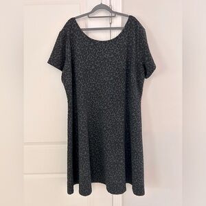 Loft Plus black leopard fit and flare dress - size 26
